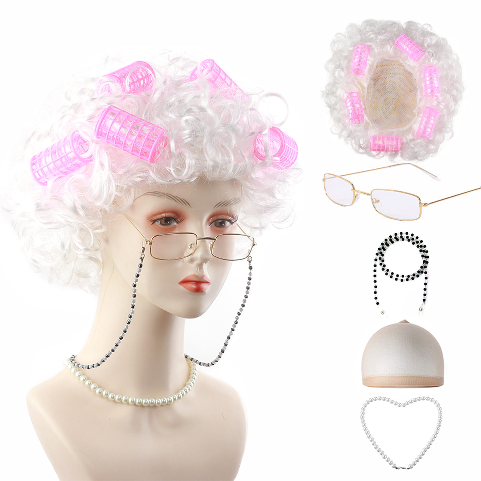6 Pieces Old Lady Costume Set  - огляд і ціна Men'S Accessories In The 1920S
