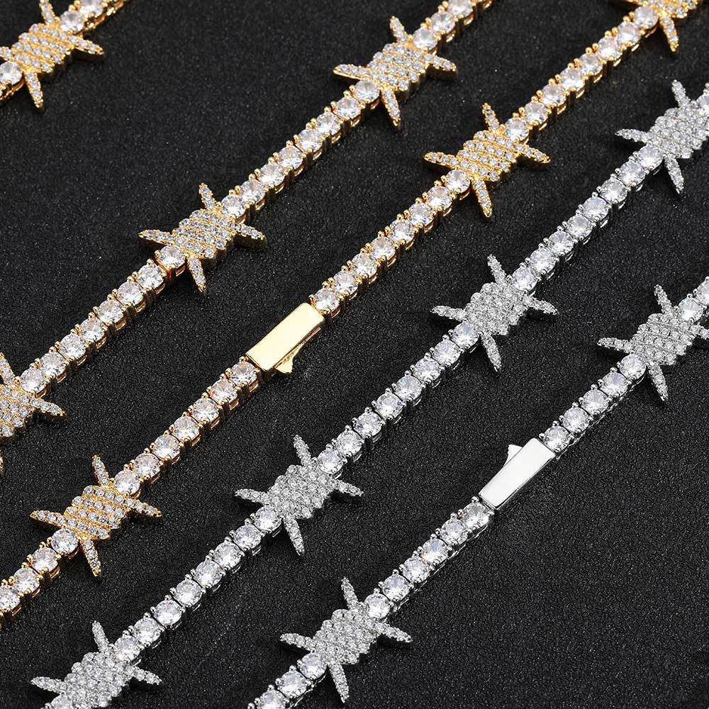 24 Inch Iced Out Barbed Wire T - огляд і ціна Men Accessories Neck Chain
